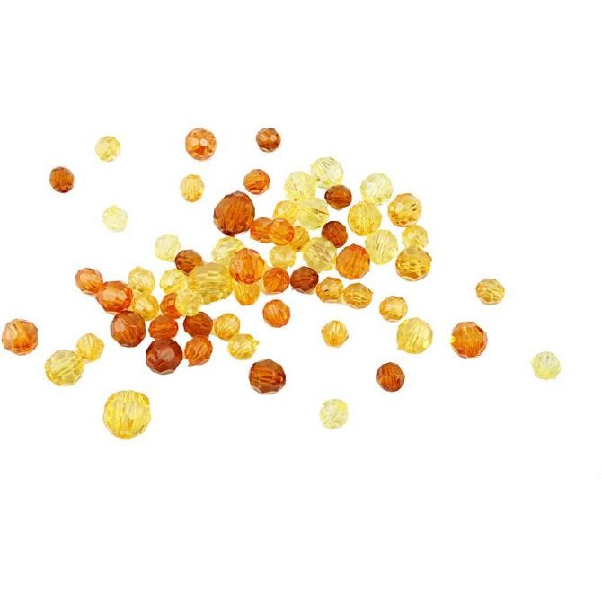 CC Plastic Faceted Bead Mix 4-12 mm Yellow Harmony 170 pieces