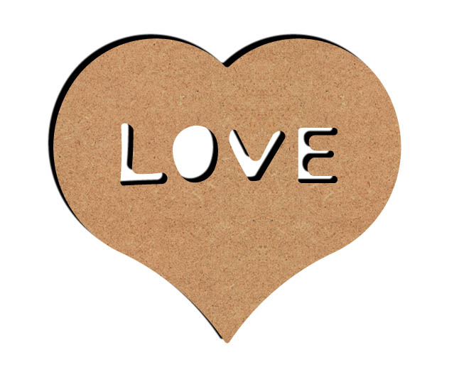 MDF Figur Herz Love 15 cm