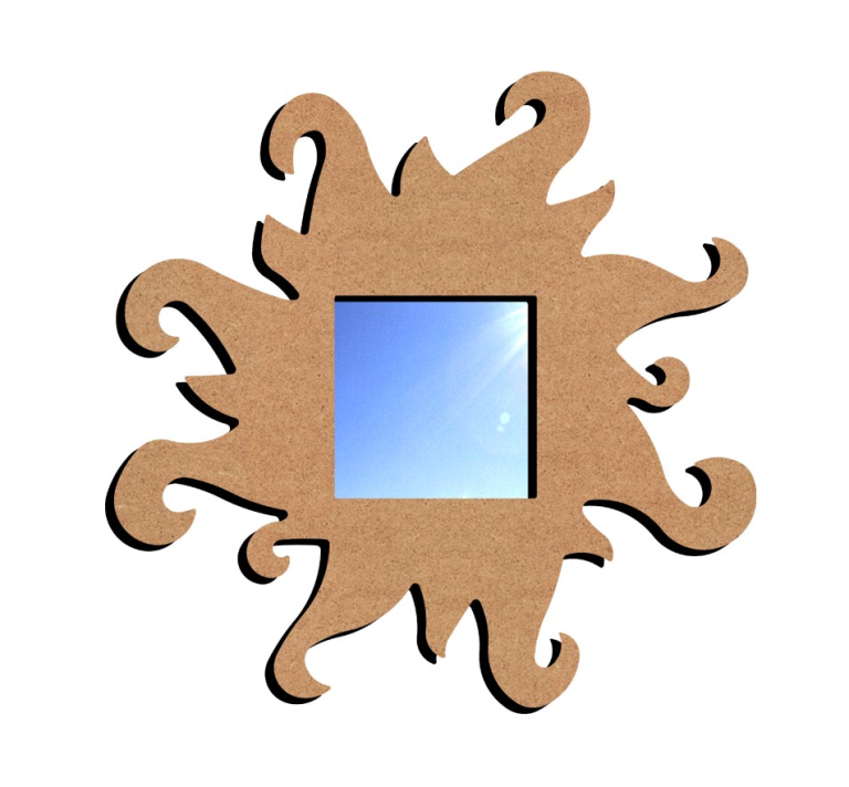 Gomille MDF Flammen-Spiegel 38 cm