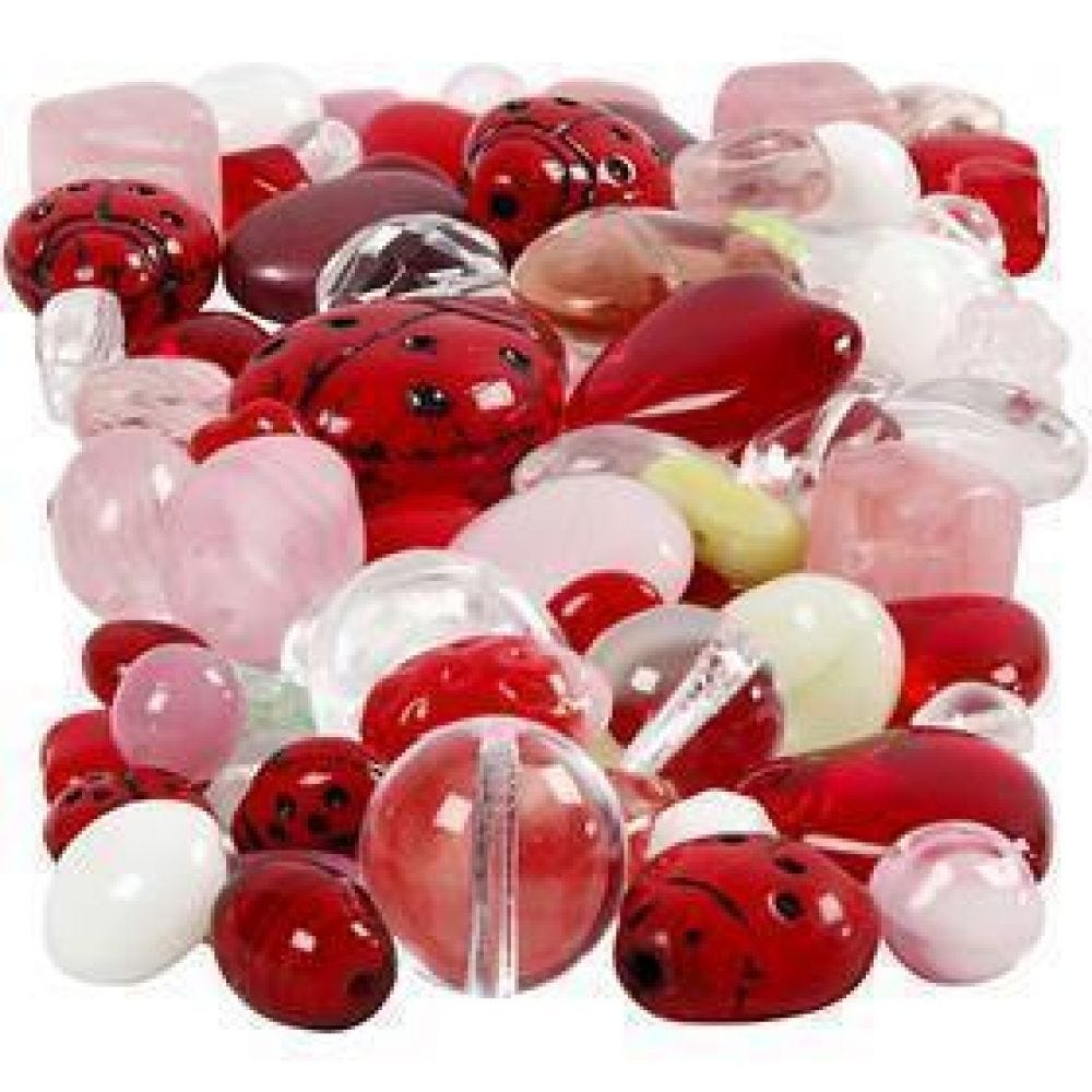 CC Glass Beads Ladybugs 5-22 mm Red 60 gr