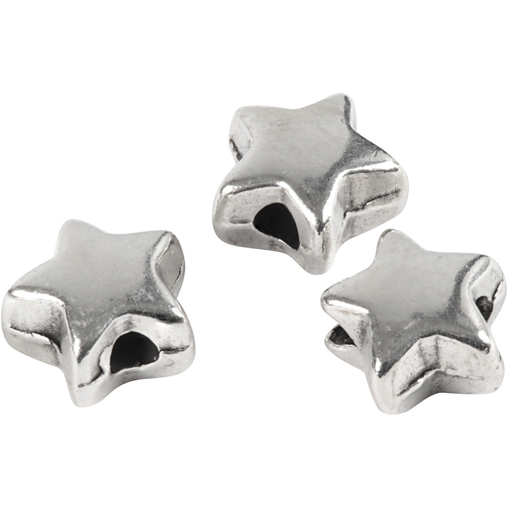 CC Metalen Spacer Kralen Sterren 5,5 mm Zilver 3 stuks