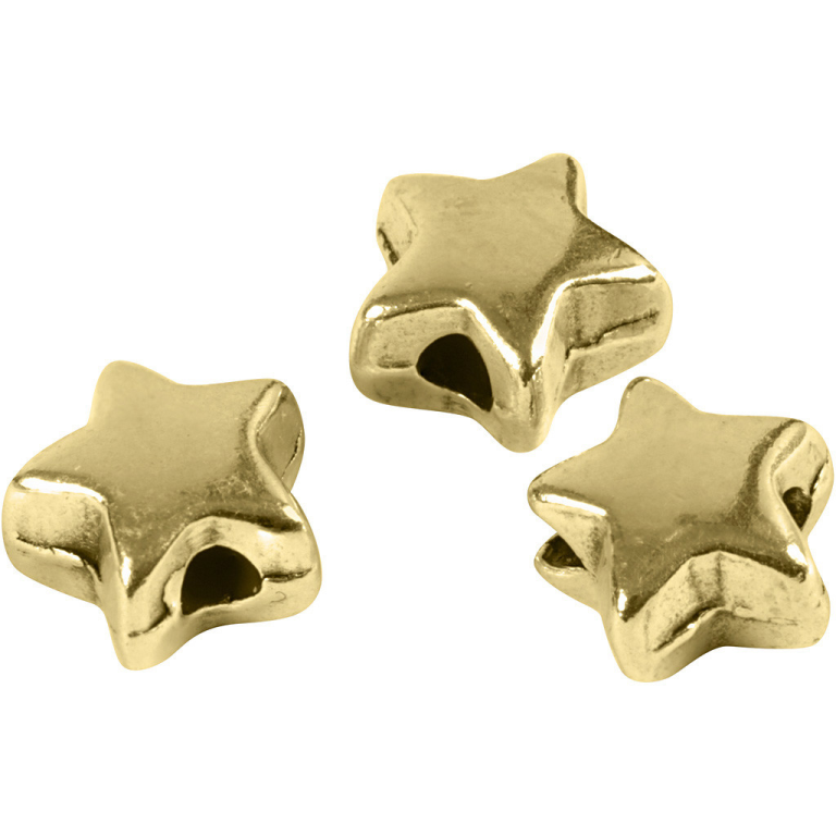 CC Metal Spacer Beads Stars 5.5mm Gold 3 pcs