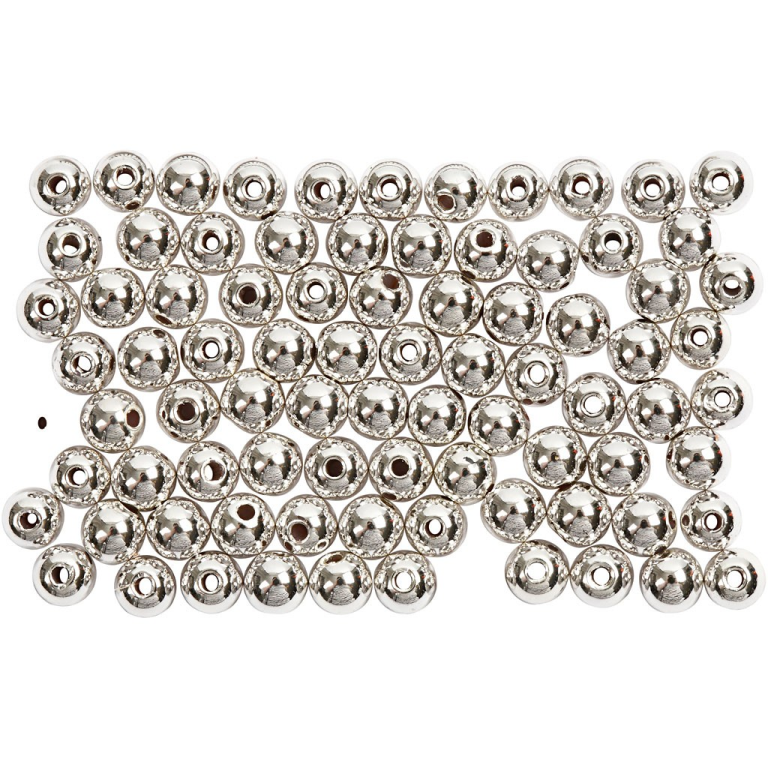CC Wax Beads 4 mm Silver 150 pieces