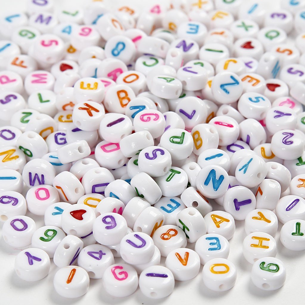 CC Plastic Letter Beads 7mm Multi 200g