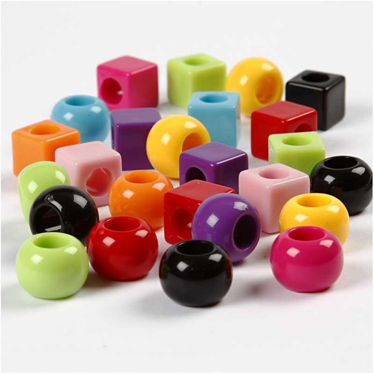 CC Kunststoffperlen Mix 11 mm Multi 60 Stück