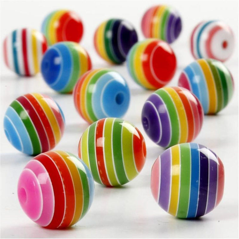 CC Harzperlen Rund 12 mm Multi Mix 50 Stück