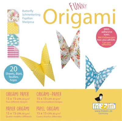 Fridolin Funny Origami 15x15 cm 20 sheets 80 gsm Butterflies