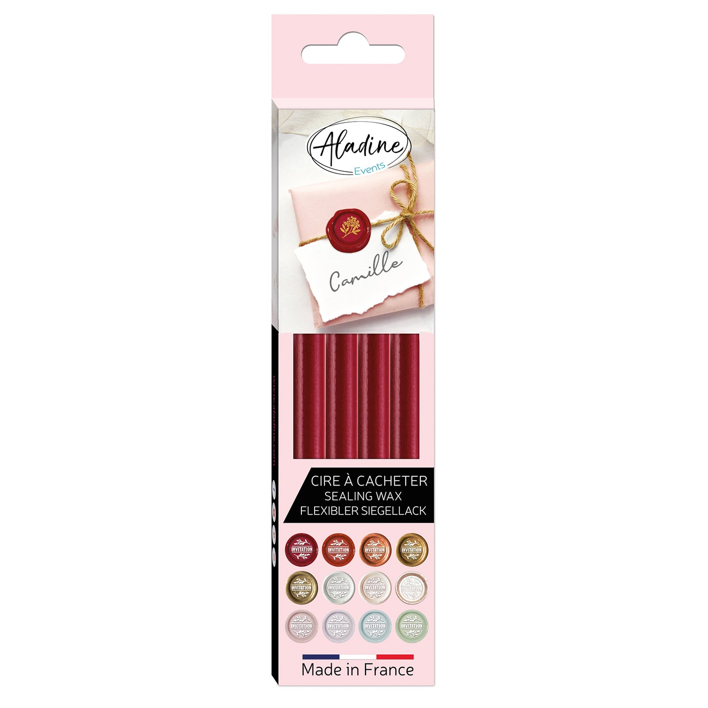 Aladine Seal Wax Sticks Set 4 pieces Purple Red