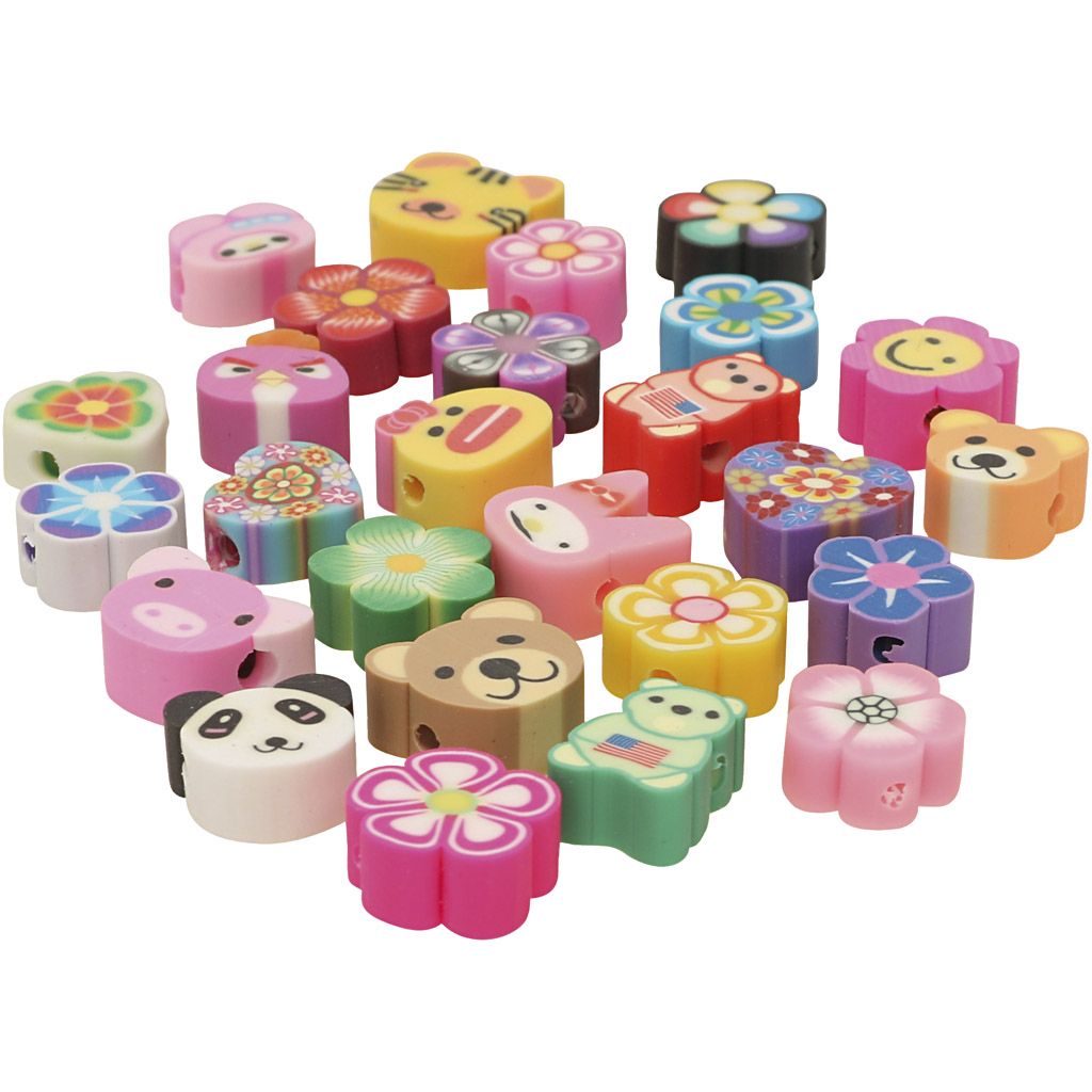 CC Animals and Flowers Beads 200 pieces