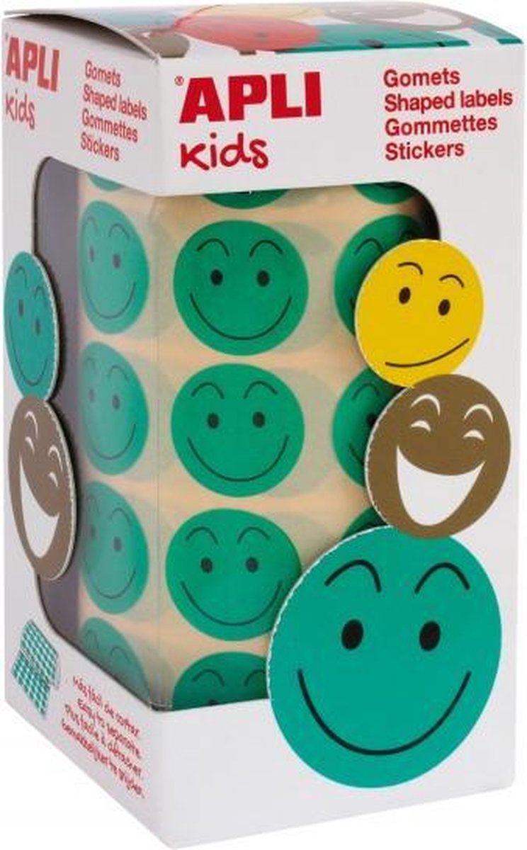Apli Abnehmbare Aufkleber Smile 20 mm Grün