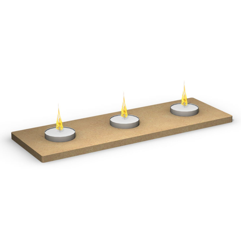 Gomille MDF 3 Waxinelicht Plankje Rechthoek 30x10 cm