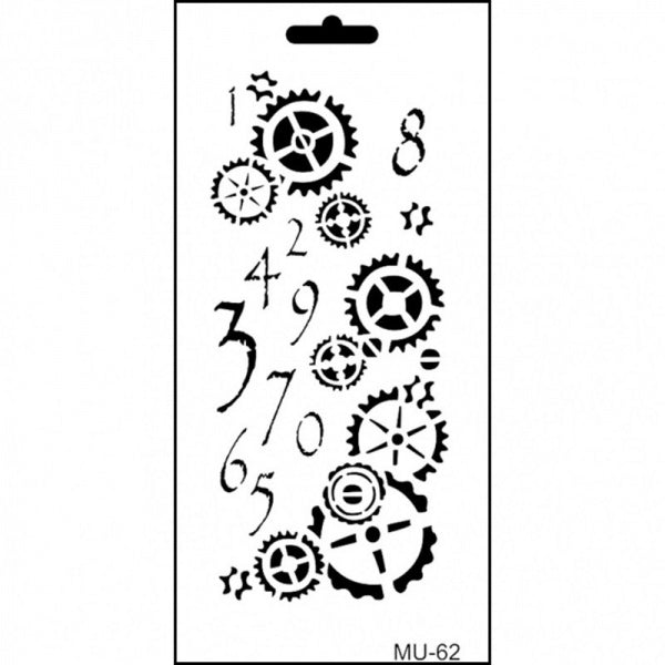 Cadence Sjabloon Tandwielen en Cijfers MU062 10×25cm