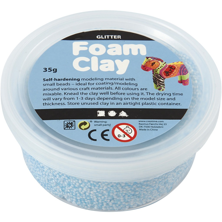 Foam Clay® Glitter Licht Blauw 35gr