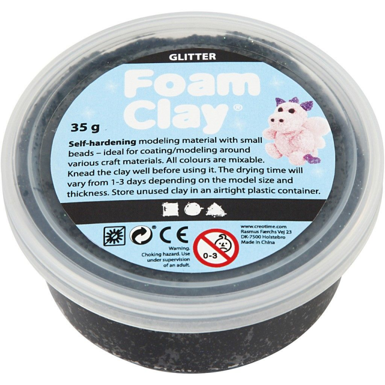 Foam Clay® Glitter Schwarz 35 g