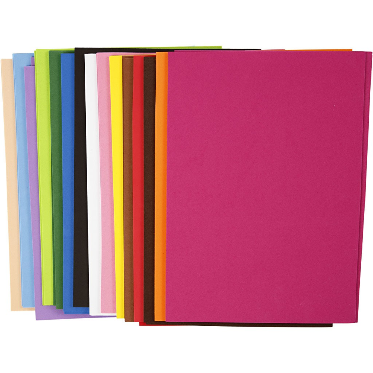 CC EVA-Schaumstoff, mehrfarbig, A4, 2 mm, 30 Blatt