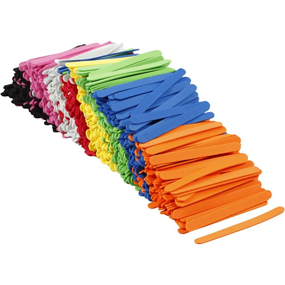 CC EVA Foam Ice Lolly Sticks 11.5 cm Coloured 1000 pieces