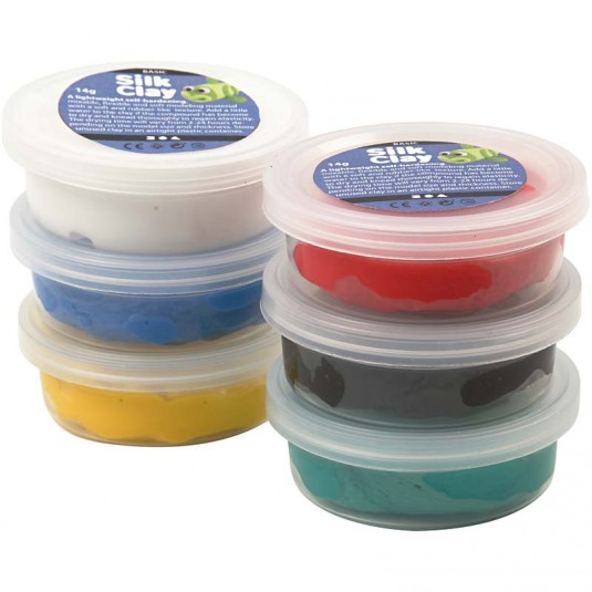 Silk Clay® Becher Primärfarben 6x14 gr