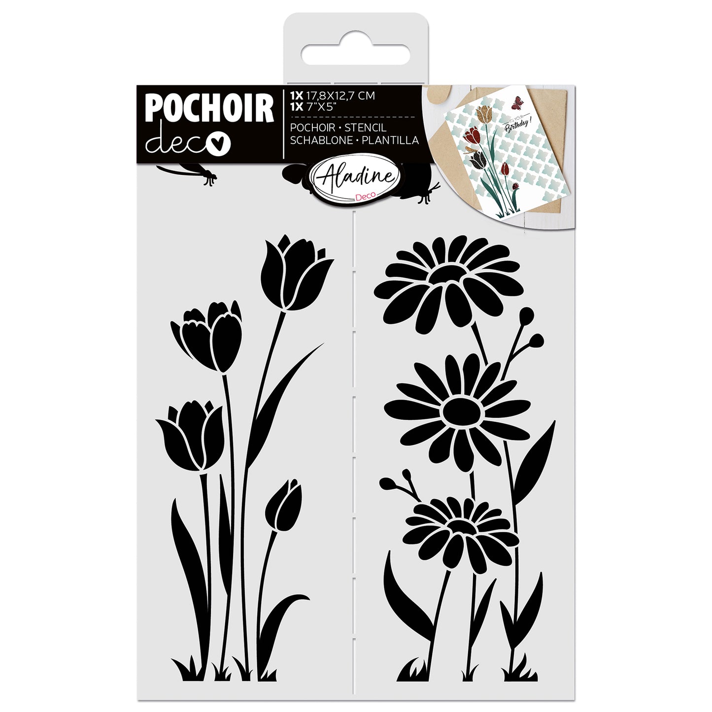 Aladine Stencil Tulp 18 x 13 cm