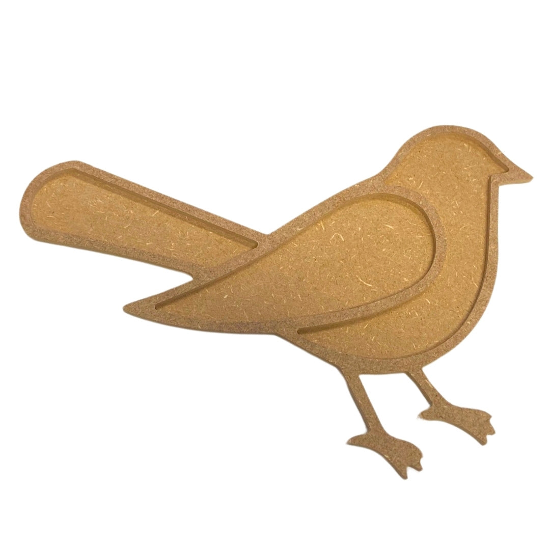 Gomille MDF-Figur 30x20 cm Vogel mit Rand