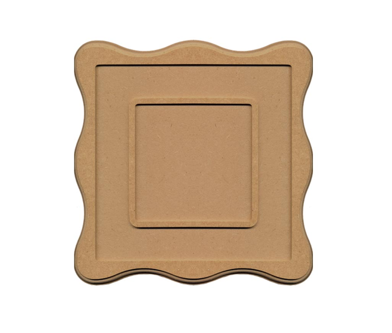Gomille MDF Plaat Vierkant Gegolfd 22,5x22,5 cm