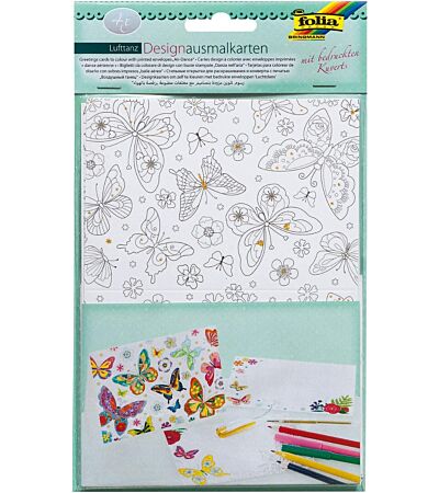 Folia Design-Farbkarten mit Umschlägen – Lufttanz – 4 Karten mit Umschlägen