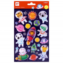 Apli Space Animal Stickers 23 pieces