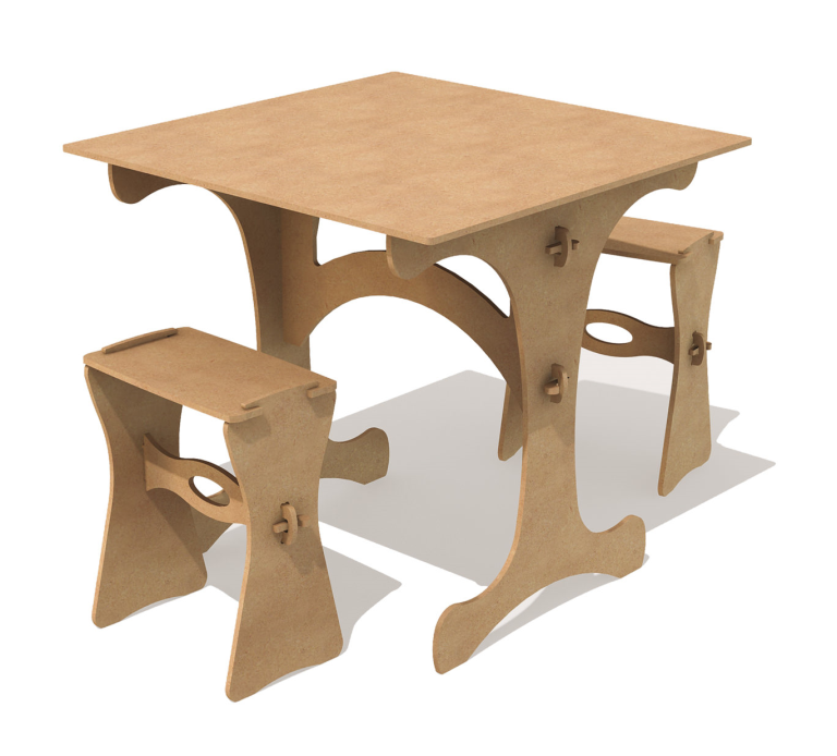 Gomille MDF Vierkante Tafel 78x78x74 cm