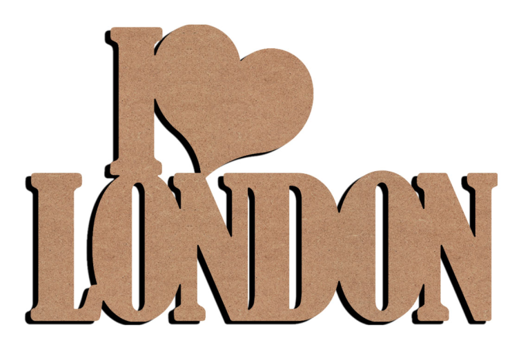 MDF-Figur I Love London 58 cm