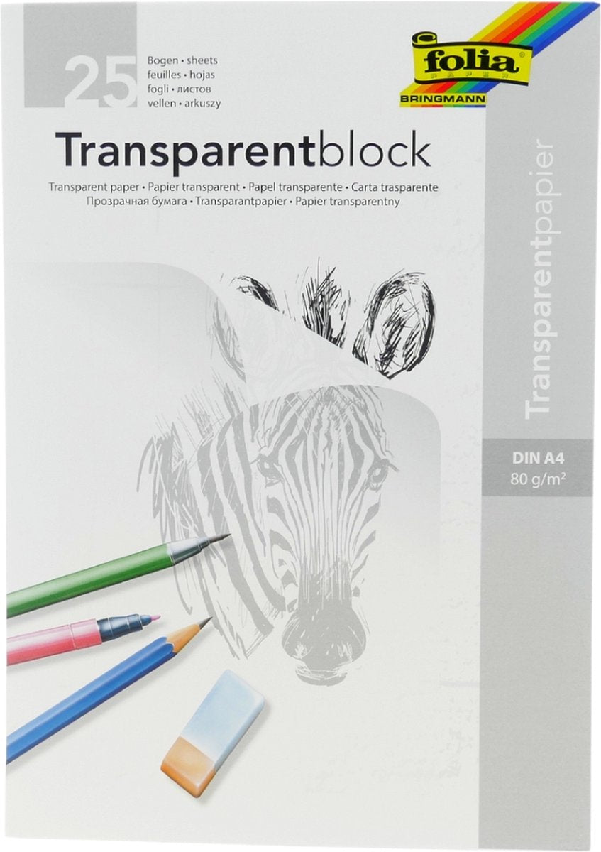 Folia Transparentpapier - A4 Block - 25 Blatt
