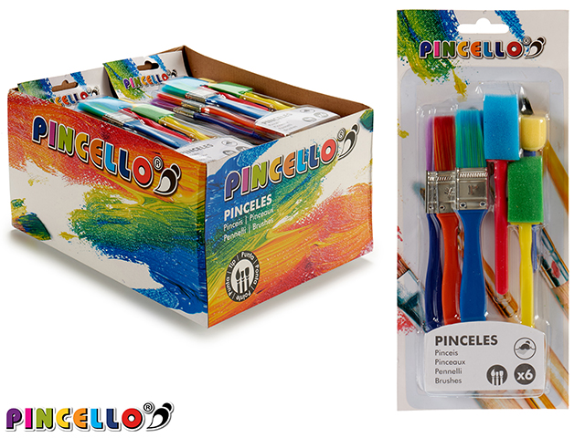 Pincello Pinsel- und Schwammset 6-teilig