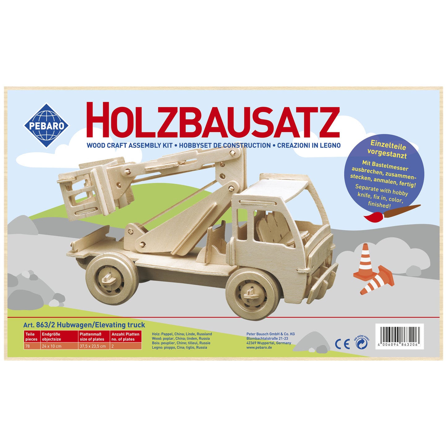 Pebaro Holzbausatz Gabelstapler