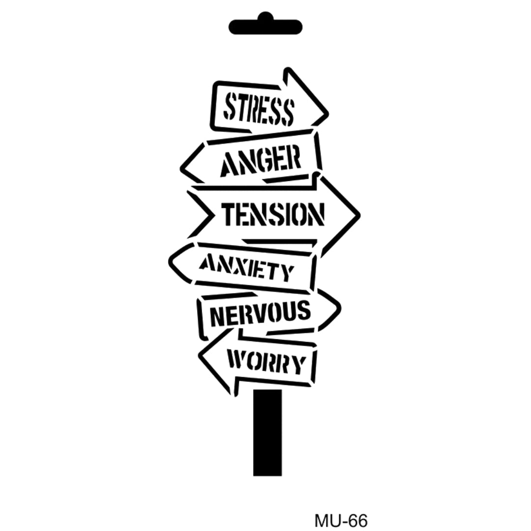 Cadence Mixed Media Stencil MU66 10x25 cm Stress Worry