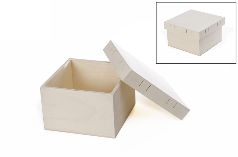 Holzbox Quadratisch 15,5x15,5x9,5 cm