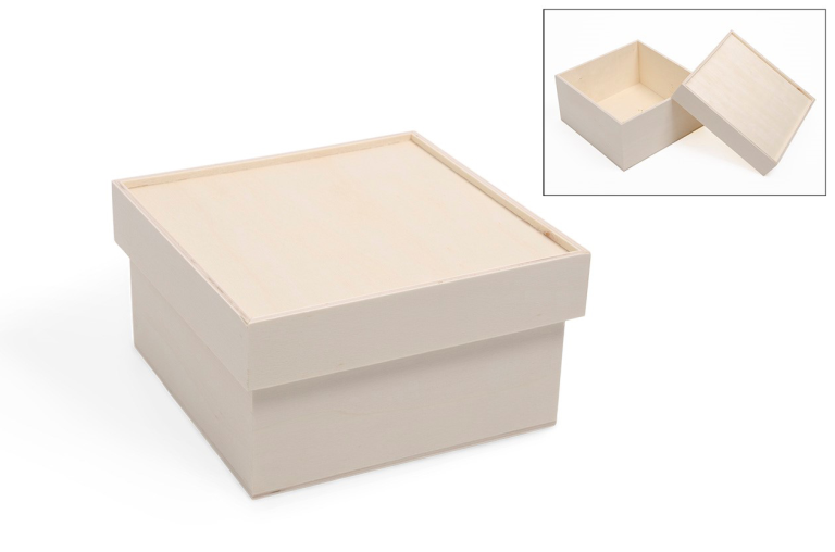 Wooden Box Square 16.5x16.5x9 cm