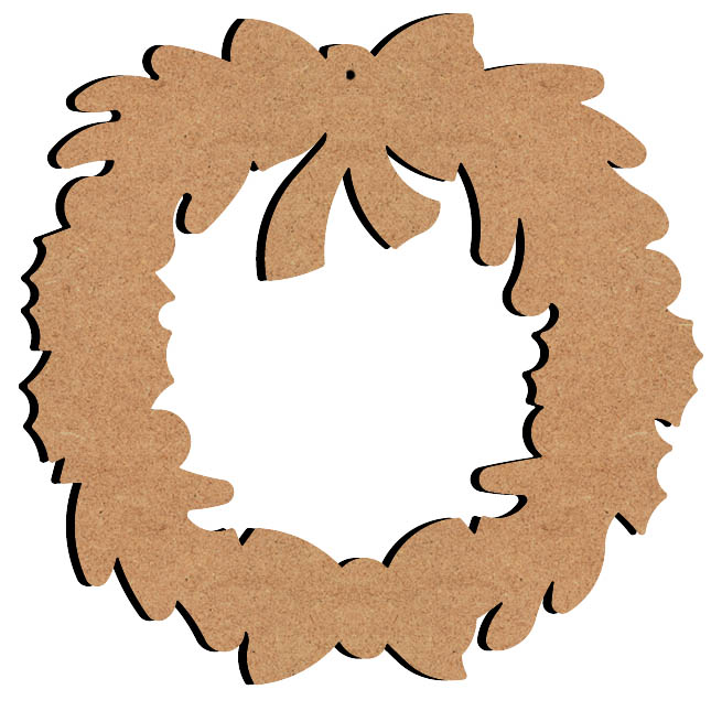 Gomille MDF Figuur Kerstkrans 38 cm