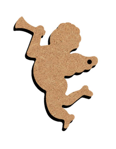 MDF-Figur Engel mit Trompete 15 cm