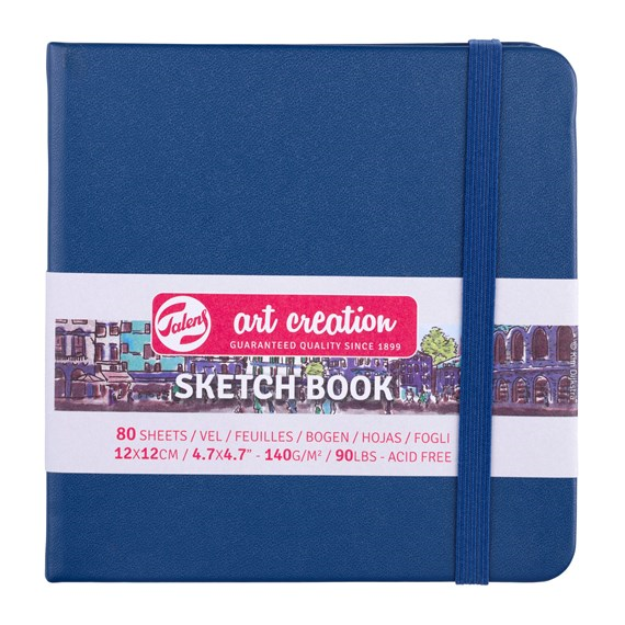 TAC Schetsboek 12x12 cm 140 gr 80 vel Marine Blauw
