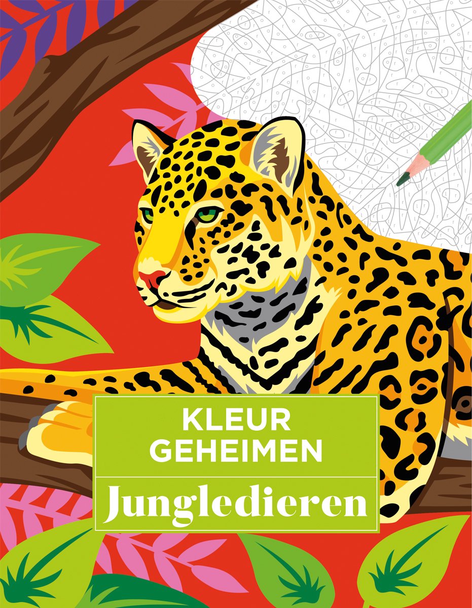 De Lantaarn Kleurboek Kleurgeheimen - Jungledieren L: 28 x B: 21,7 x D: 1 cm