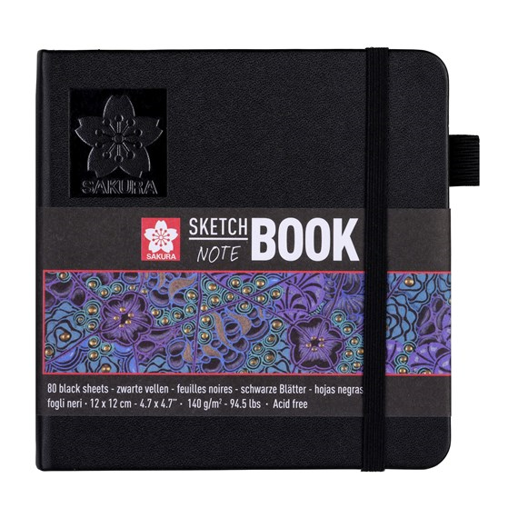Sakura Skizzenbuch 12x12 cm 140g 80 Blatt Schwarz