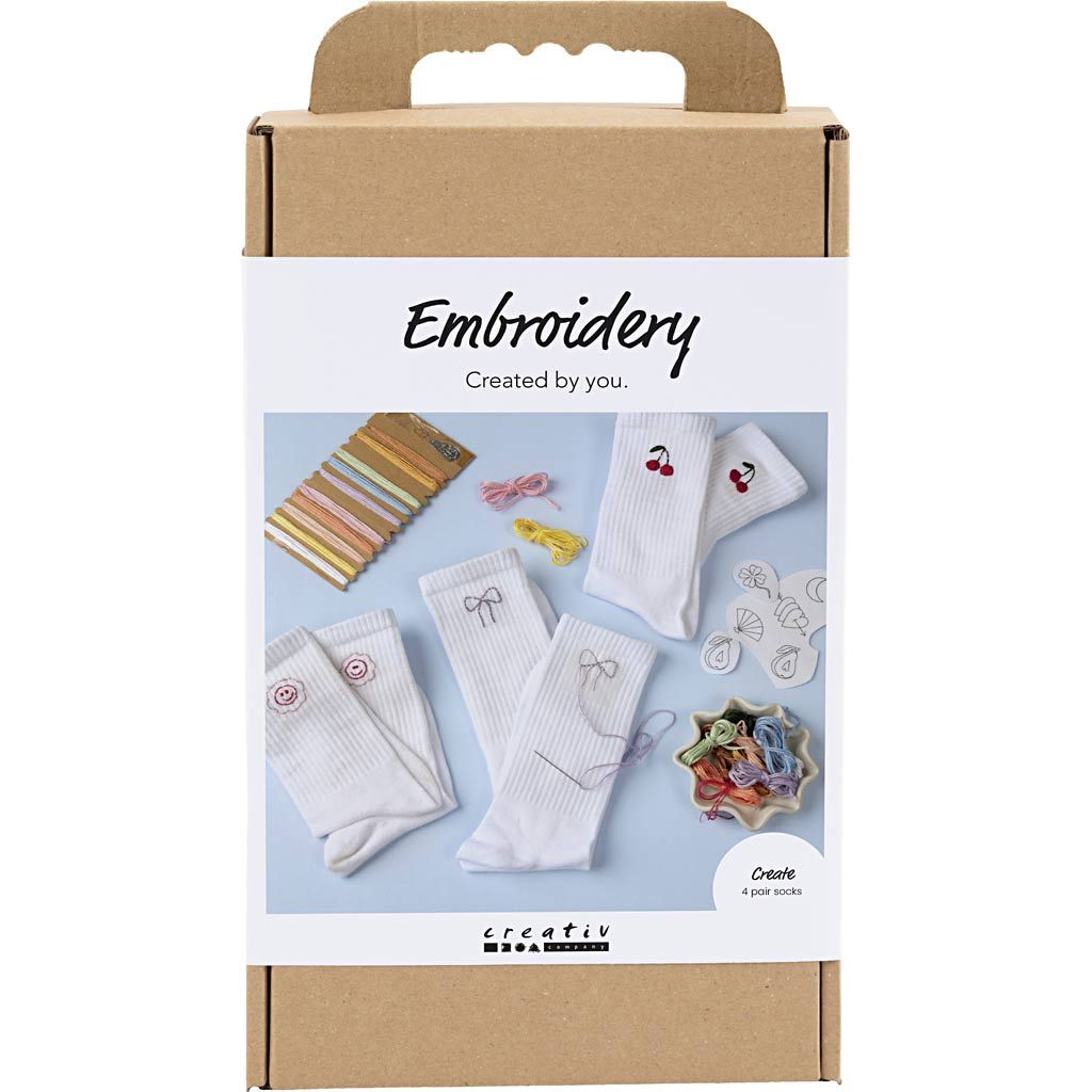 CC Hobby Kit Embroidery Socks White