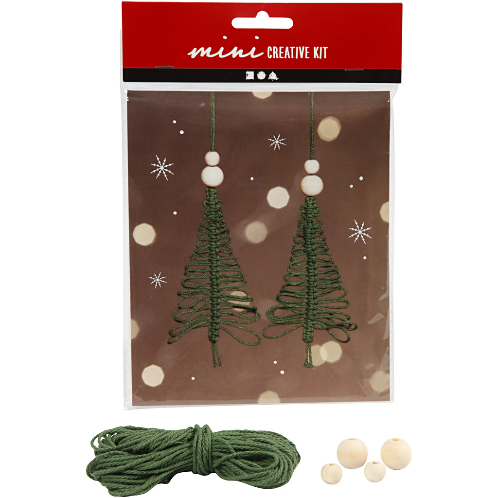 CC Mini Creative Kit Kerstbomen Macramé 11 cm 2 stuks