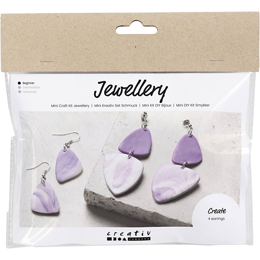 CC Mini Hobbyset Schmuck Ton Marmorierte 4 Ohrringe