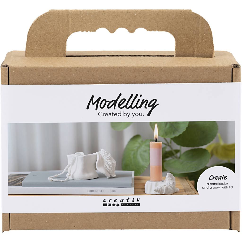 CC Mini Hobbyset Kandelaar met Schelpen Boetseren Off-White