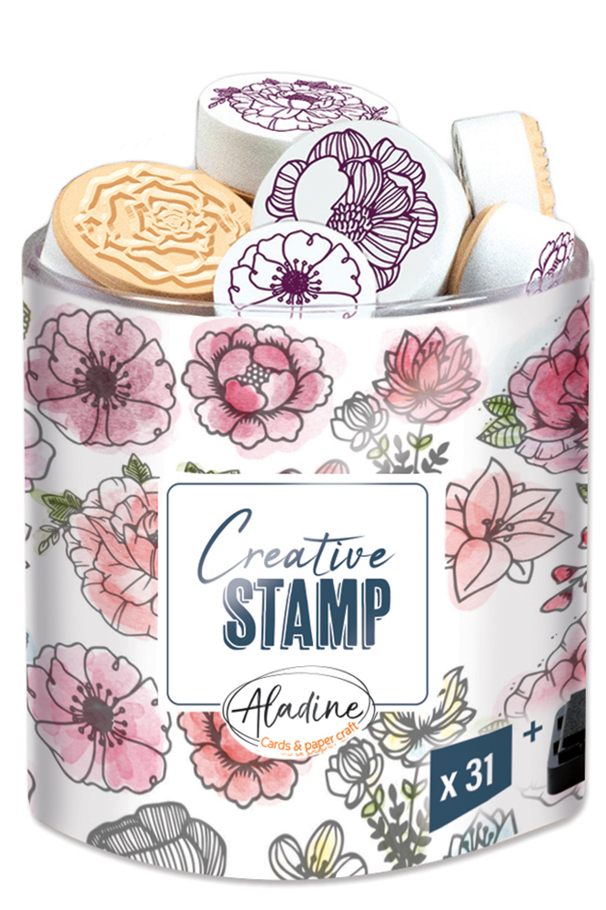 Aladine Stampo Stempel Set Bloemen 34 stuks