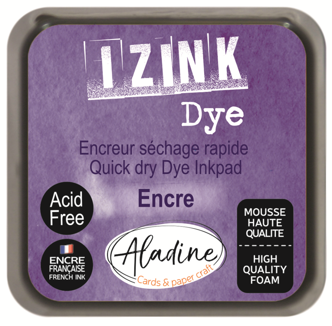 Aladine Izink Dye Pigment Ink Pad 5x5 cm Ink Purple
