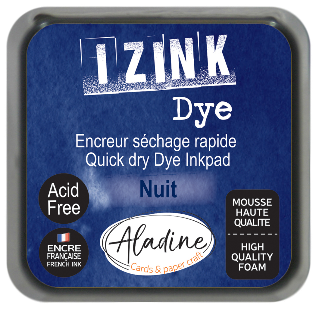 Aladine Izink Dye Pigment Stempelkissen 5x5 cm Nachtblau