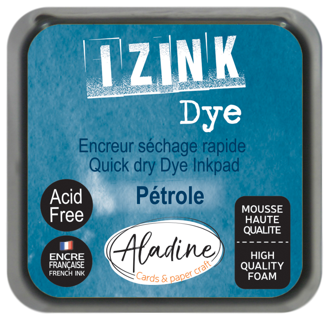 Aladine Izink Dye Pigment Ink Pad 5x5 cm Petrol Blue