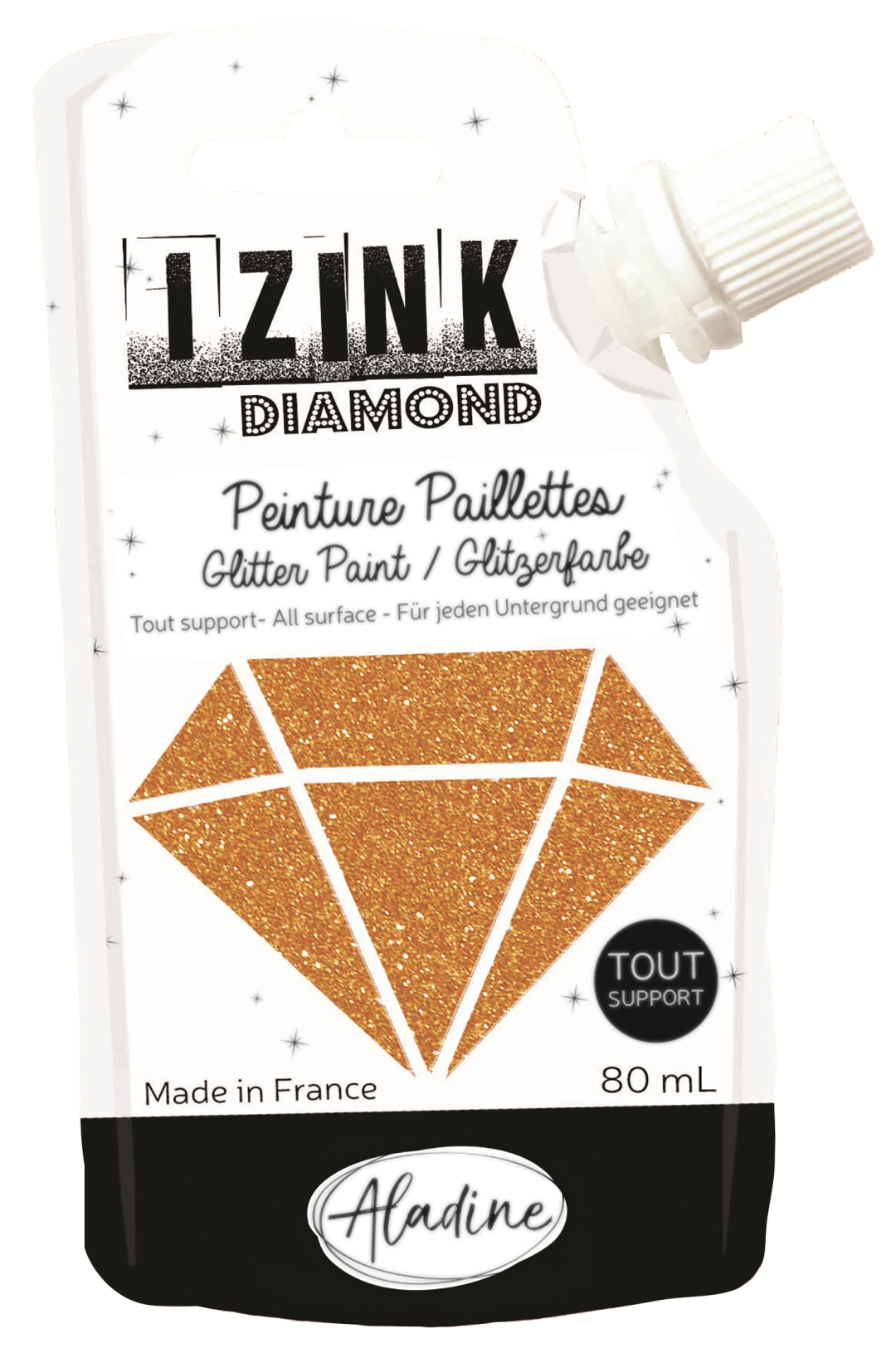 Aladine Izink Diamond Glitterverf 80 ml Koper