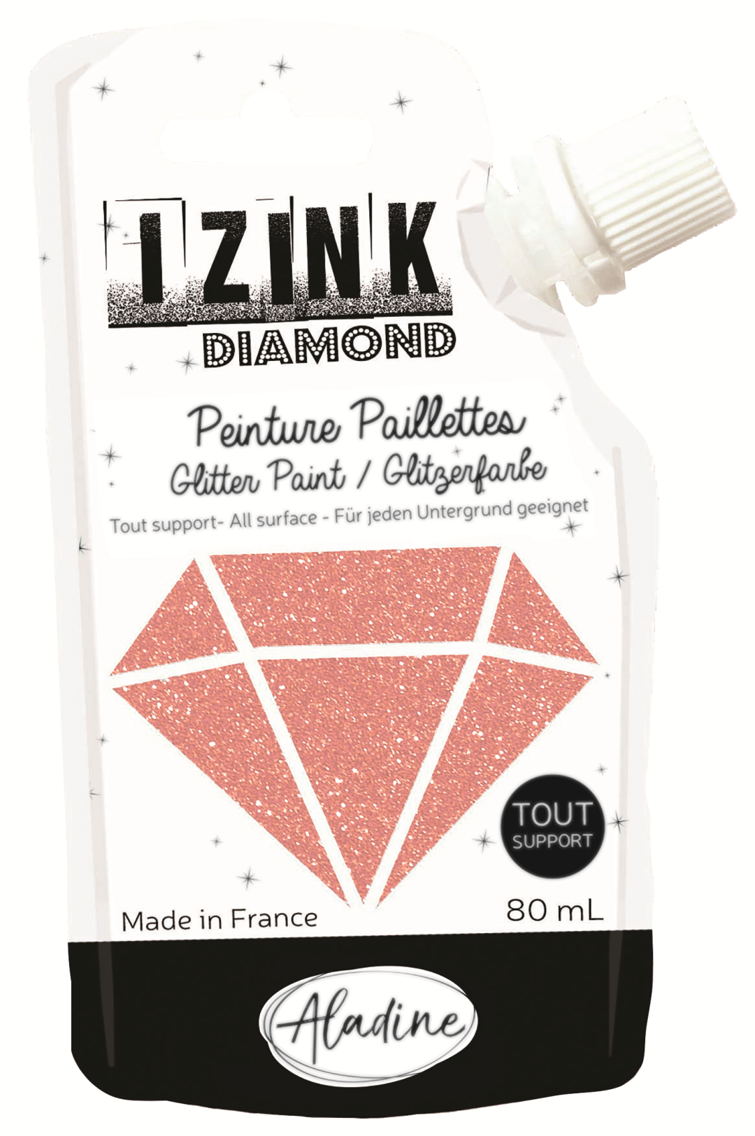 Aladine Izink Diamond Glitterverf 80 ml Poeder Roze