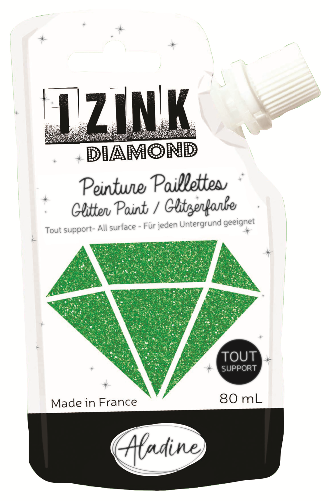 Aladine Izink Diamond Glitzerfarbe 80 ml Dunkelgrün